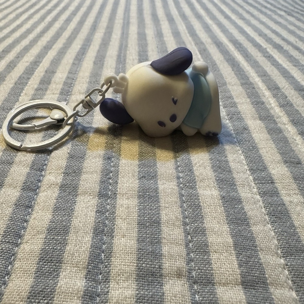 Sanrio Pochacco Sleeping Puppy 3D Keychain White Purple Blue Kawaii Bag Charm